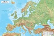 Стенна природогеографска карта на Европа 1:6 200 000, ламинирана